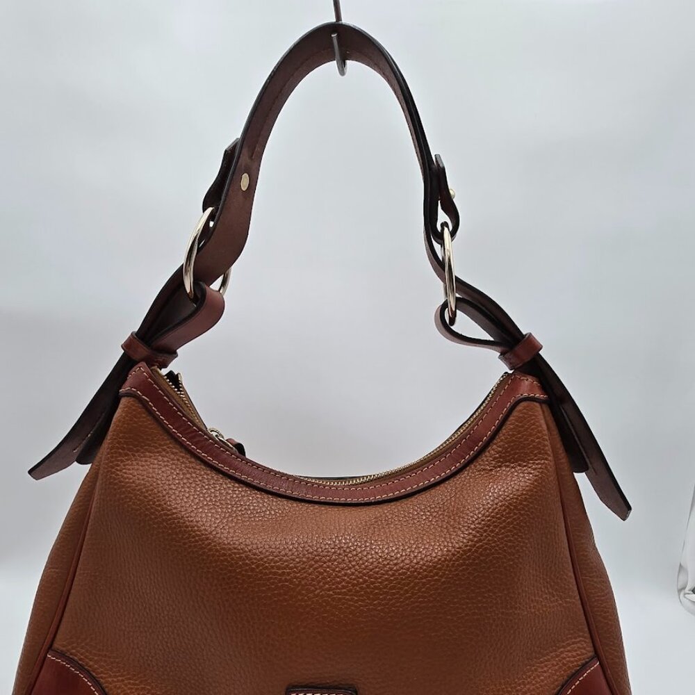 DOONEY & BOURKE REFINED PEBBLE LEATHER HOBO BAG, CARMEL - Picture 2 of 16